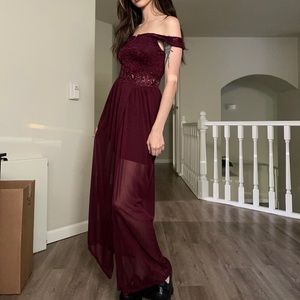 Luxurious deep burgundy red